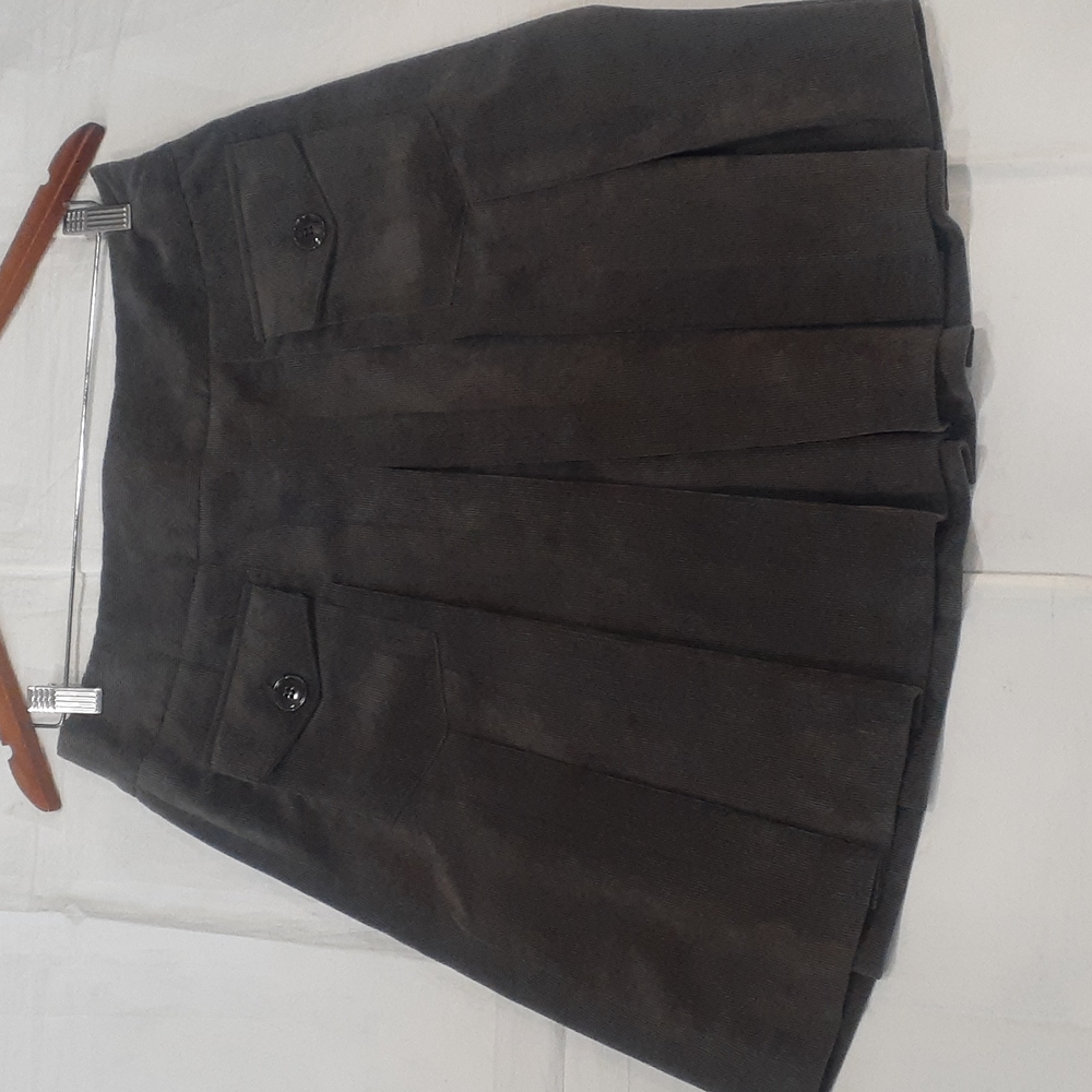 Chelsea & Theodore women's grey pleated corduroy micro mini  skirt size … - Picture 3 of 12